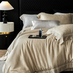 1000TC Egyptian Cotton Soft Silky Jacquard Embroidery Luxury Bedding Set