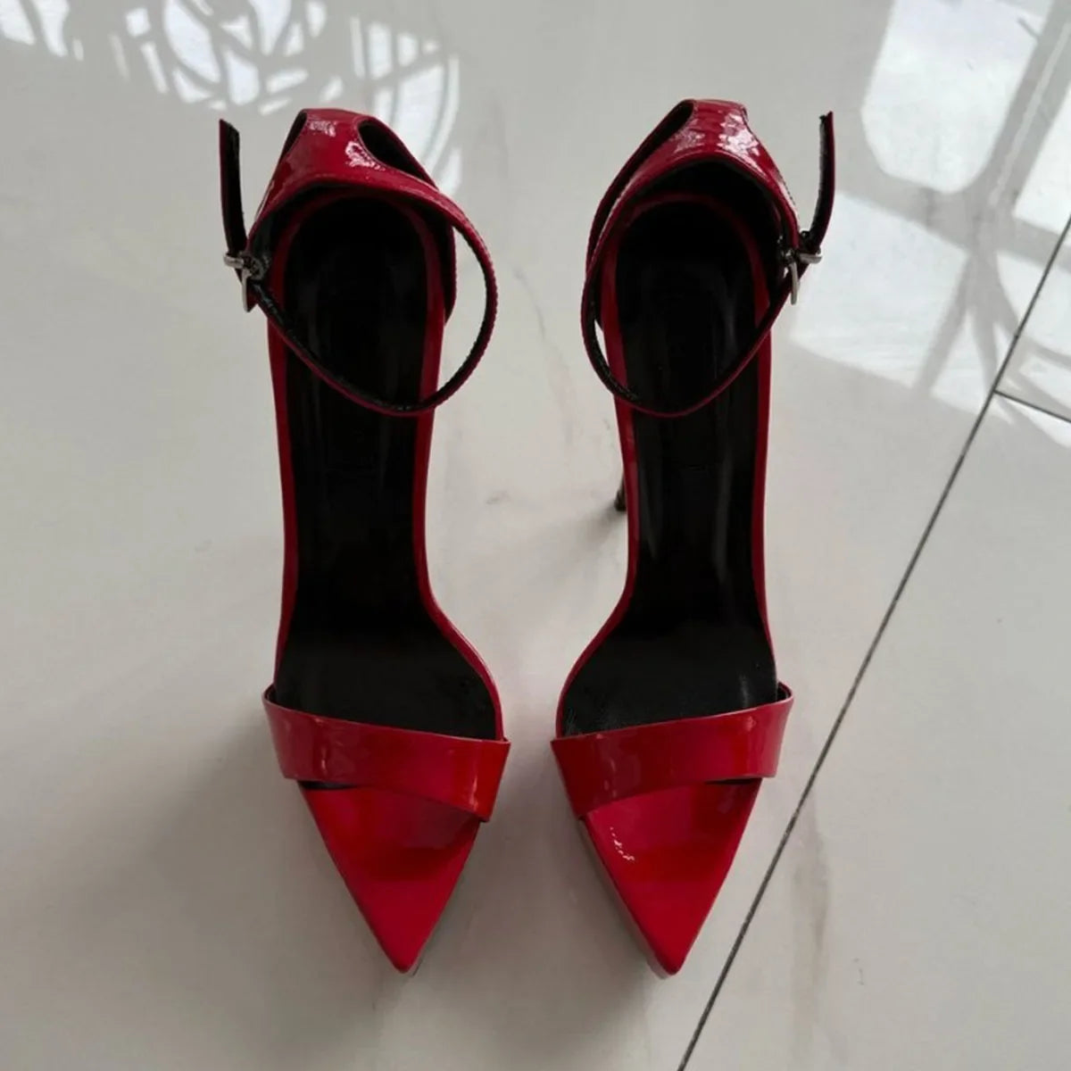 Patent Leather Platform Belt buckle Wedding Shoes