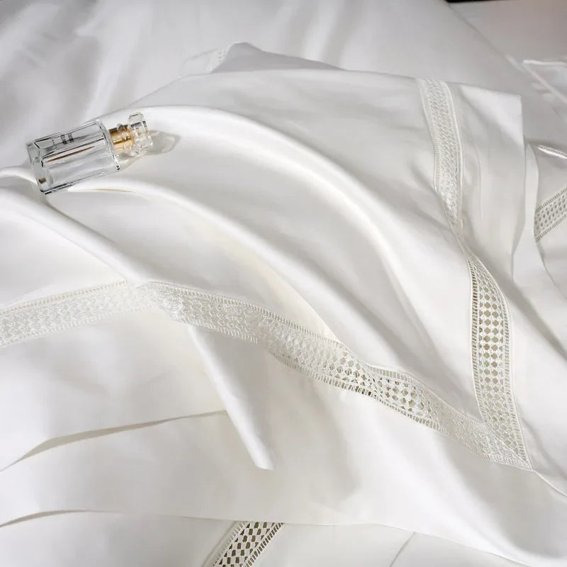 Premium 1000TC Egyptian Cotton Hollow Wide Edge Hotel Style Luxury Bedding Set