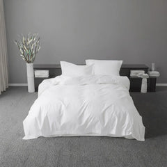 300TC 100% Cotton Woven Sateen Embroidered Duvet Cover Set Premium Bedding for Bedroom