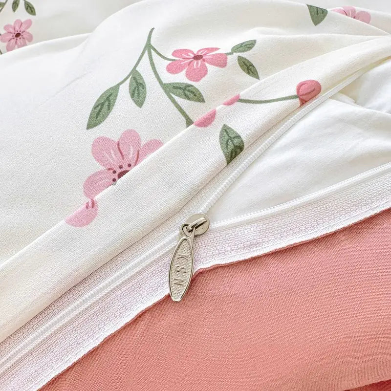 White Pink Bedding Set