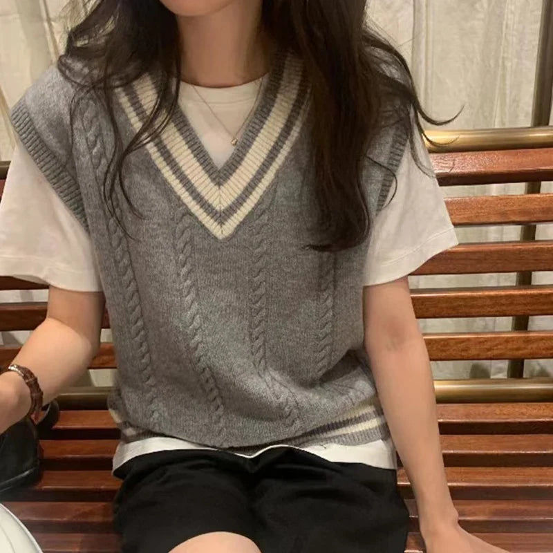 Miranda V Neck Sweater Vest Top