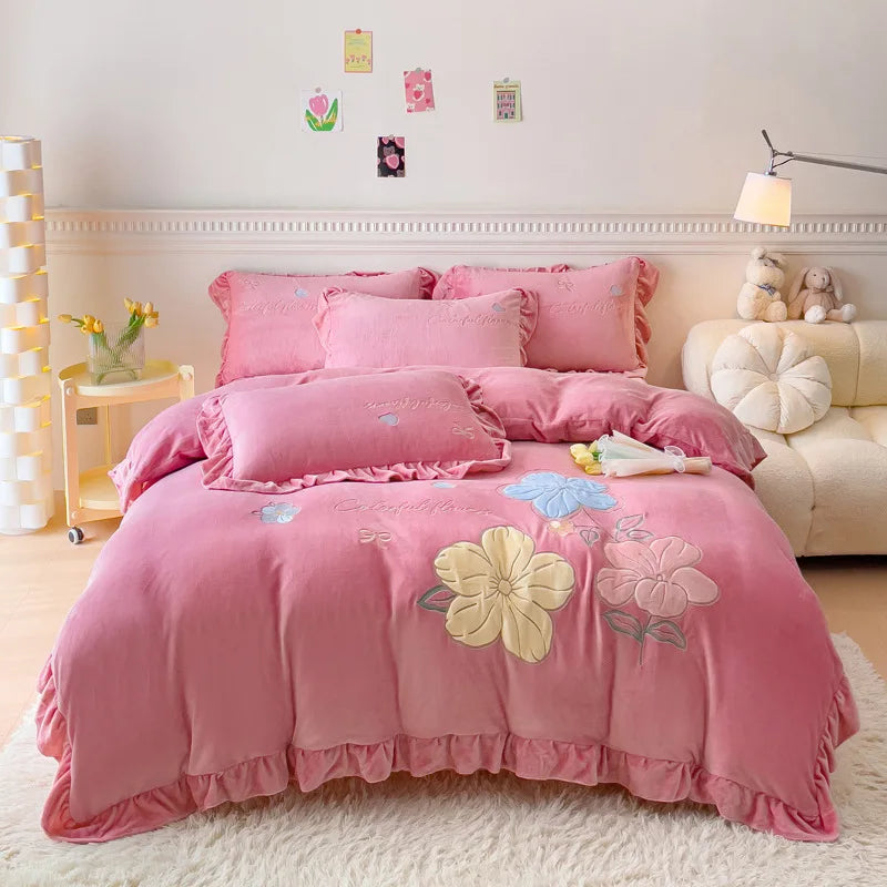 Winter Warm Velvet Bedding Set