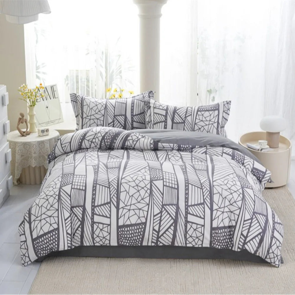 100% Cotton 4 Piece Bed Sheet Set Pure Cotton Simple Design Double Bedding Set