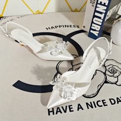 Style Pointy Low Heeled Wedding Shoes