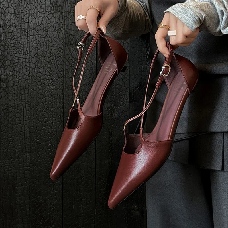 sheepskin pointed low Heel