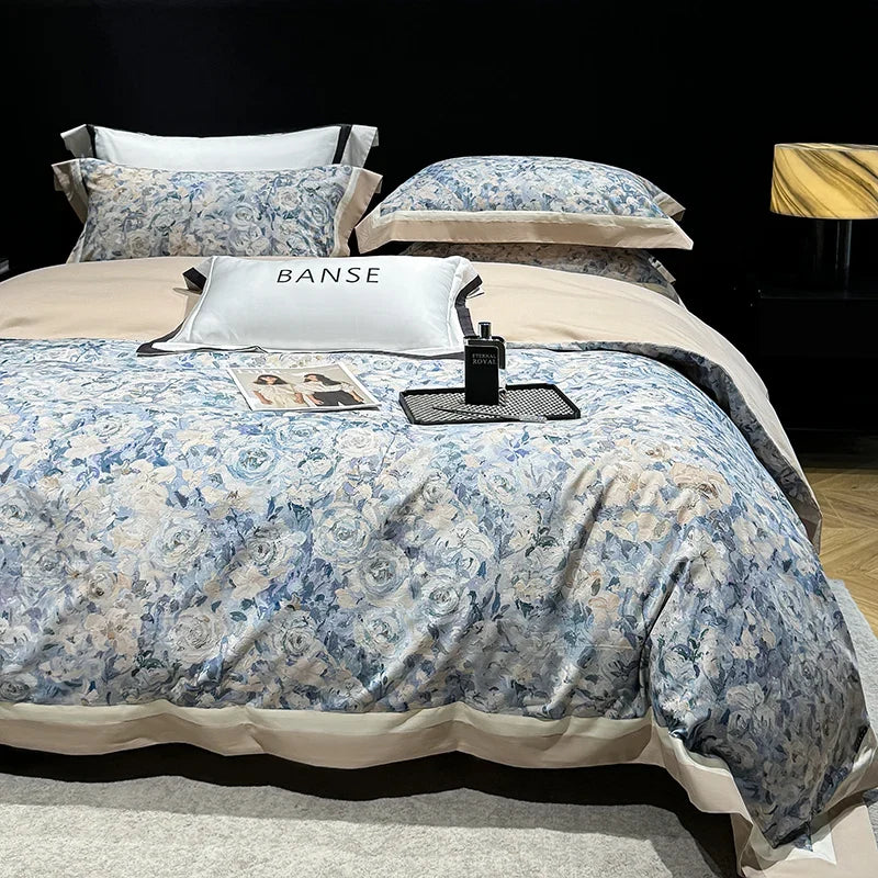 1000TC Egyptian Cotton Luxury Digital Printing Queen King Size Bedding Set