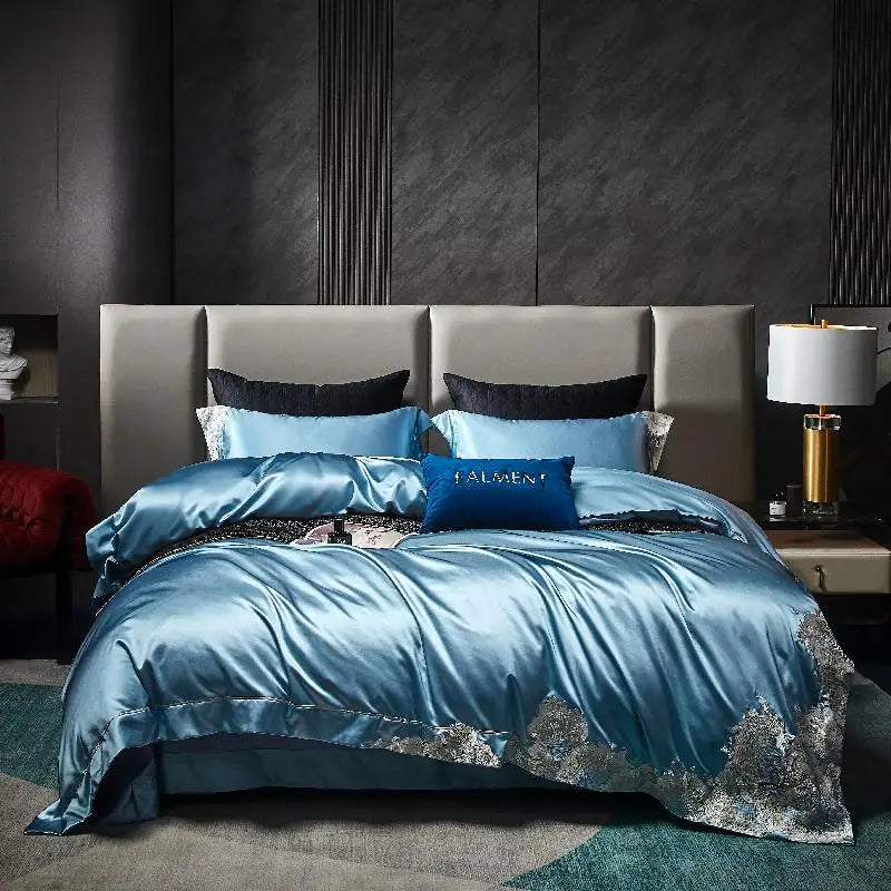 High Precision Damask Egyptian Cotton Luxury Embroidery Bedding Set