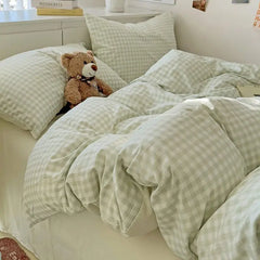 Ins Nordic Duvet Cover Set 2024 Summer Twin Queen Size Kids Adult Flat Sheet Pillowcase No Filler Fashion Bed Linens