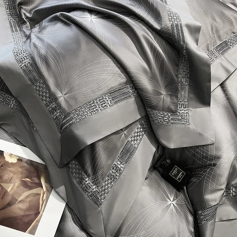 Luxury Egyptian Cotton Jacquard Silky Bedding Set