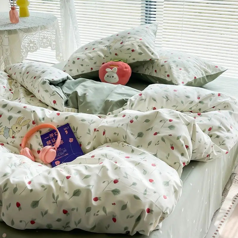 White Black Duvet Cover Set in Single Queen Size Flat Sheet Pillowcase Home Hotel Decor Girls Boys Spring Fall Bedding Set