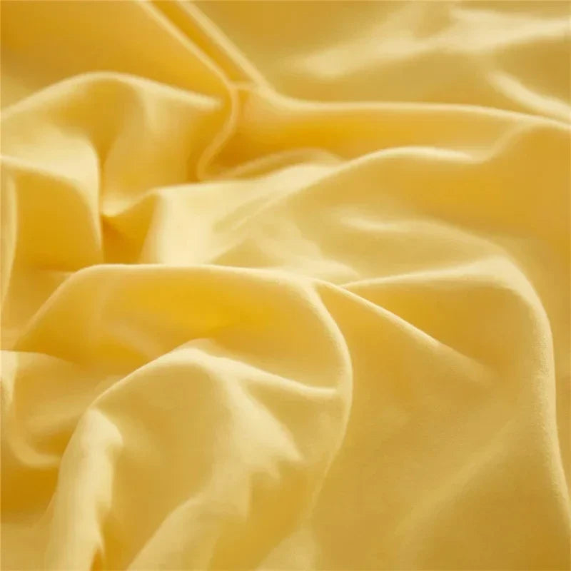 Twin Queen Size Solid Color Duvet Cover Set Pom Tassel Soft Microfiber Bedding Set