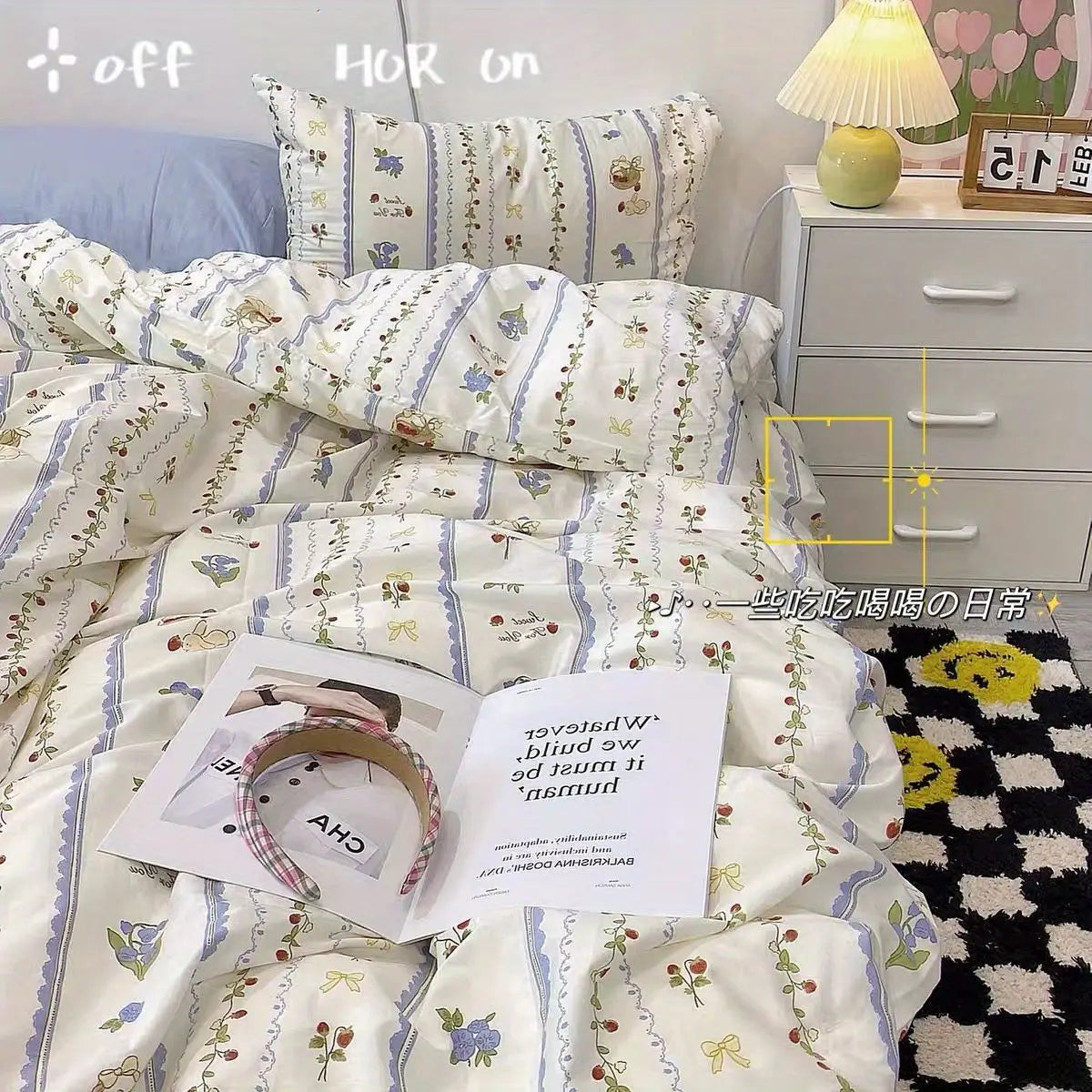 White Blue Duvet Cover Set Ins Simple Single Queen Size Girls Boys Flat Sheet Pillowcase No Filler Home Decor Bedding Set