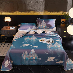 Ultra Soft Breathable Lyocell Cotton Elegant Jacquard Woven Bedspread Blend Cooling Blanket  Bed Sheet