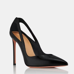 Black PU Hollow Banquet Shoes