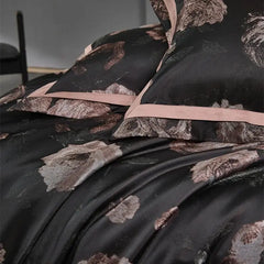 4Pcs Vintage Rose Pattern Luxury Bedding Set