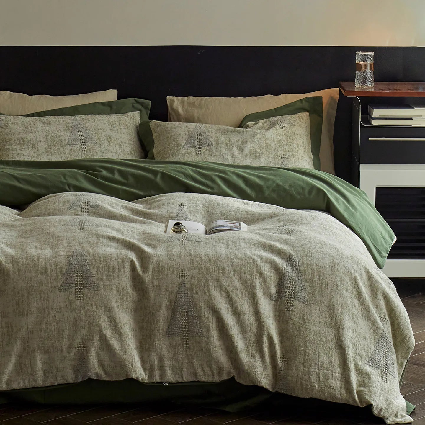 Advanced Retro Pure Cotton Four Piece Set Full Cotton Bed Sheet and Duvet Cover Minimalist All Season Universal Bedding