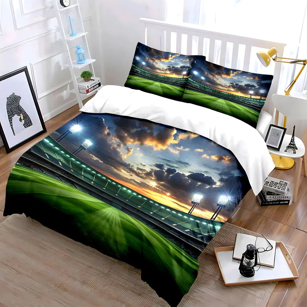 Stadium under dramatic sky. Print Bedding Set