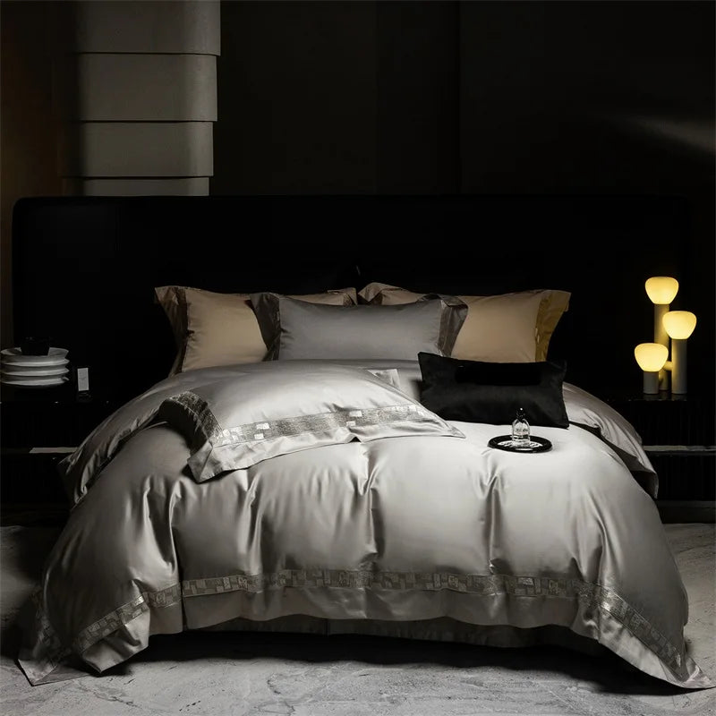1000TC Egyptian Cotton Jacquard Wide Border Luxury Bedding Set