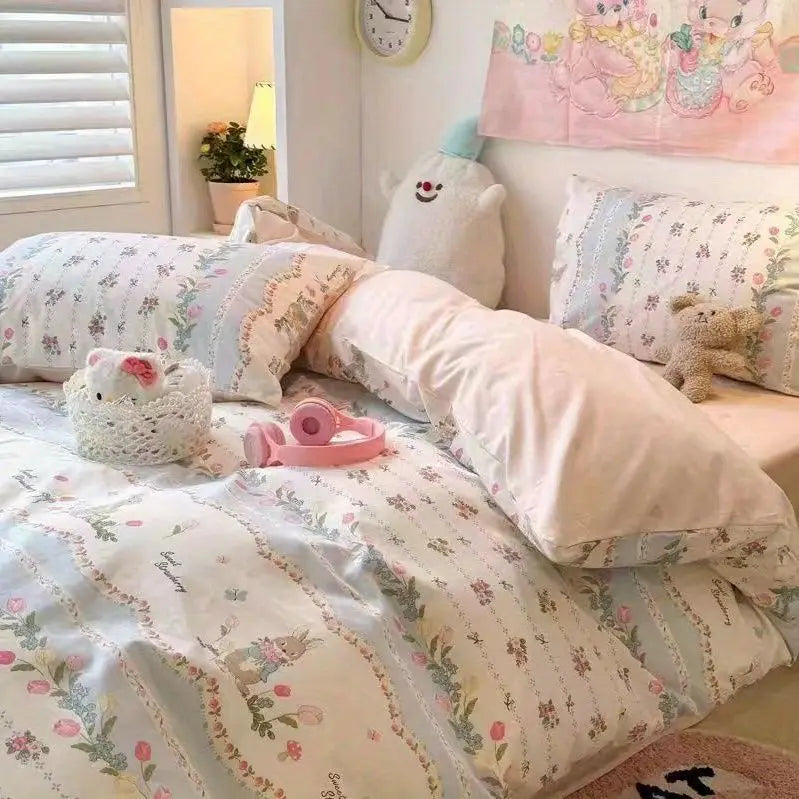 Green Floral Bedding Set