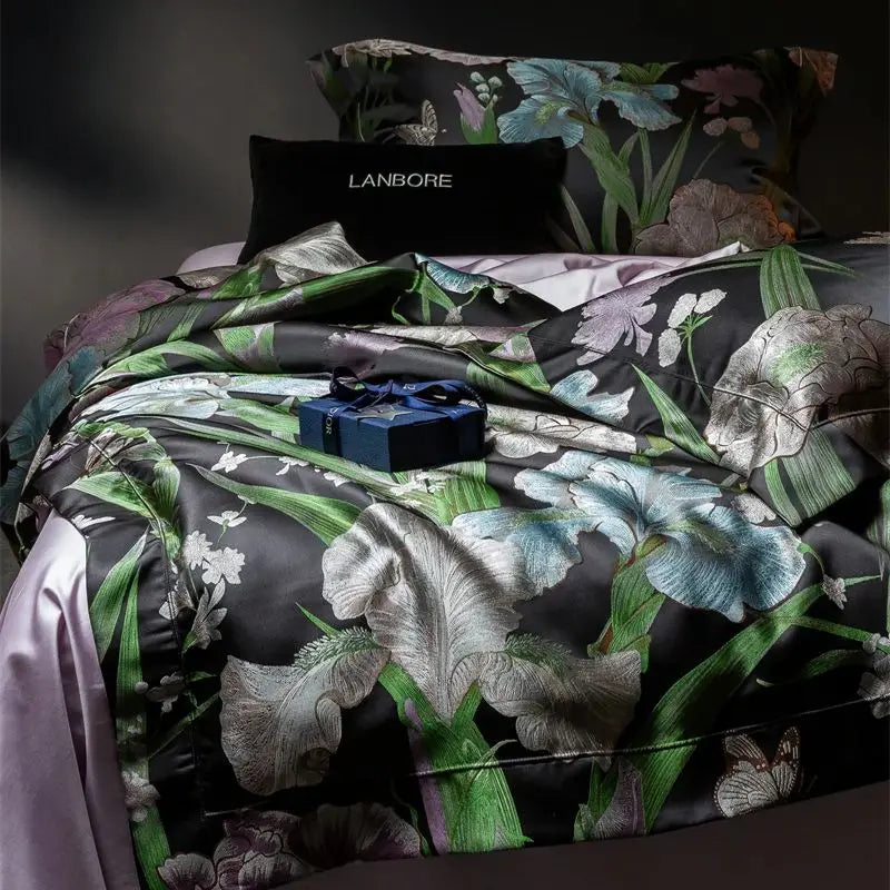 Floral Botanical Jacquard Luxury Bedding Set