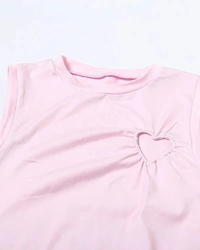 Janessa Heart Hollow Out Pants Set