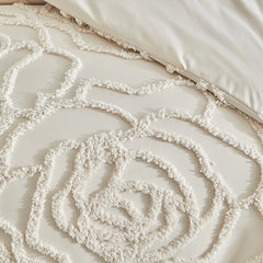 3D Rose Floral Tufted Duvet Cover Set High Quality Microfiber Comforter Cover Soft King Queen Size Quilt Cover and Pillowcases