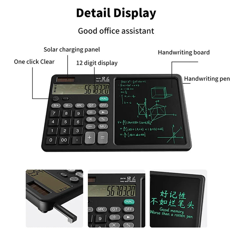 Portable Scientific LCD Notepad Calculator