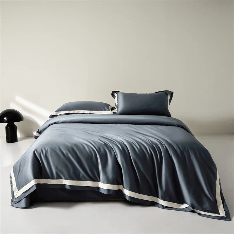 1000TC Egyptian Cotton Luxury Solid Color Hotel Style Soft Silky Bedding Set