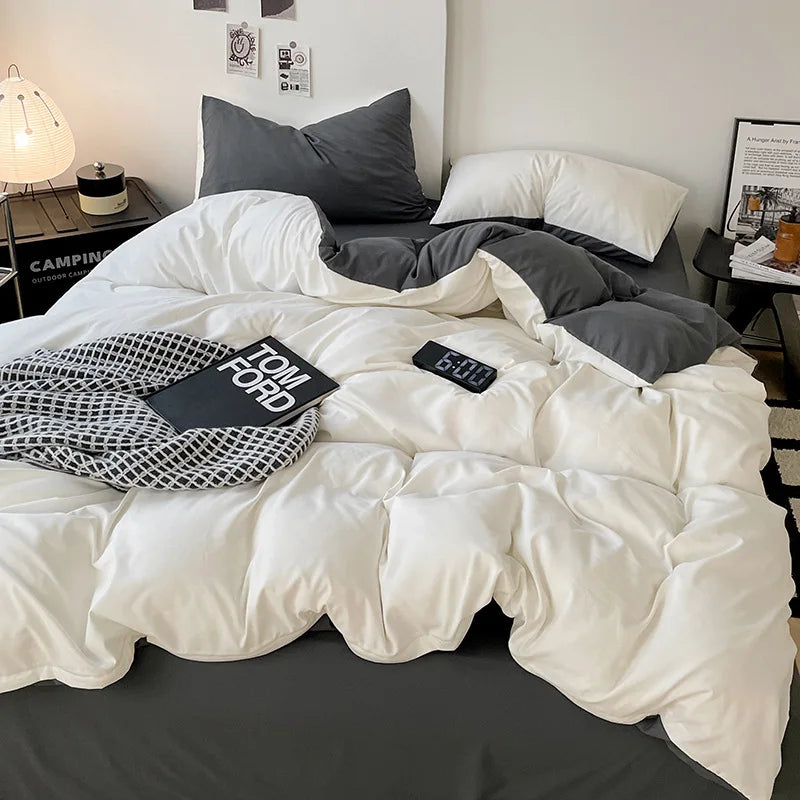 Solid Color Brushed Microfiber Bedding Set