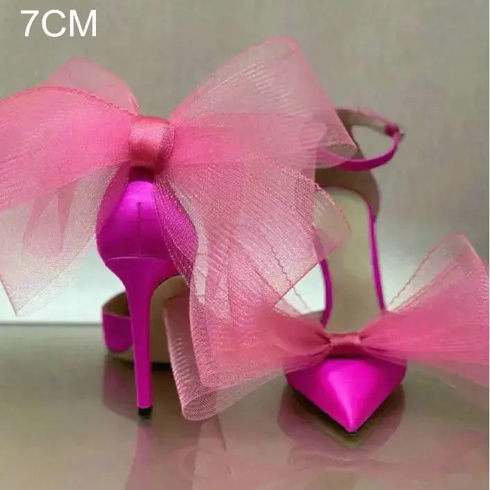 Lace Bow High Heels