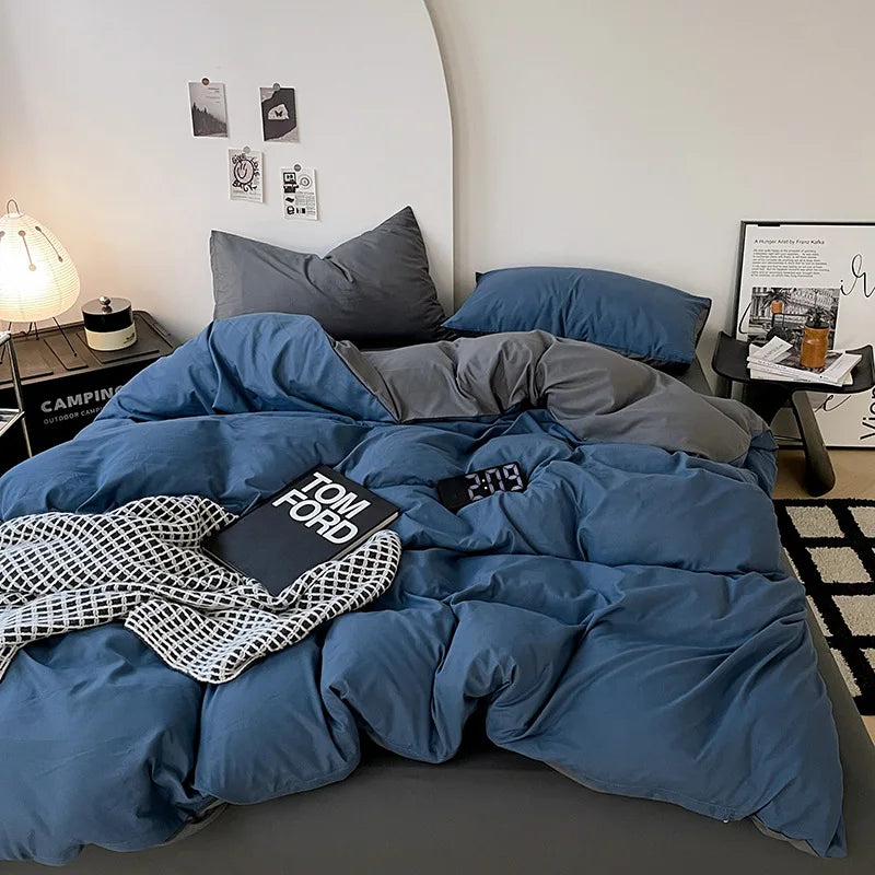 Solid Color Brushed Microfiber Bedding Set