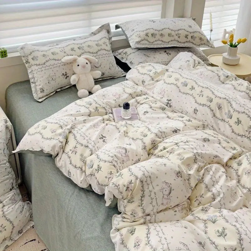 White Pink Bedding Set
