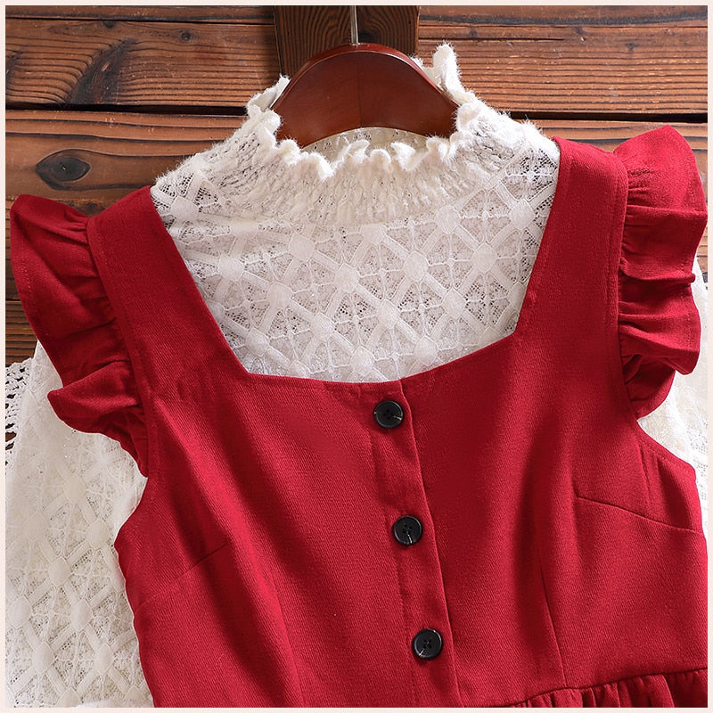 Merry Redberry Cottagcore Pinafore Dress