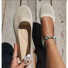 Flat Sole Single Shoe Spring/summer/autumn Mesh Fabric Shallow Mouth Soft Sole Breathable Loafers
