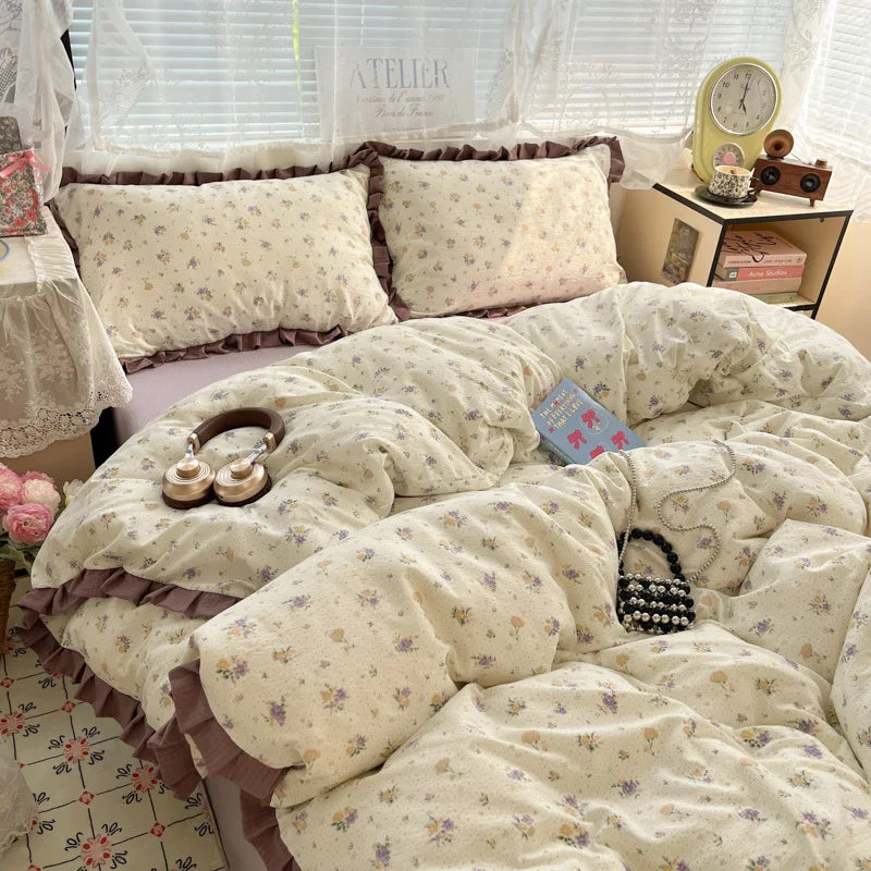 2025 Washed 4PCS Duvet Cover Set All Seasons Bedding Set