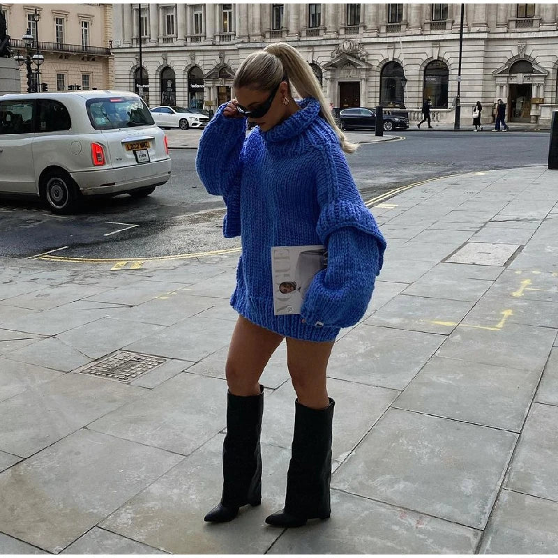 Tune It Turtleneck Knitted Pullover