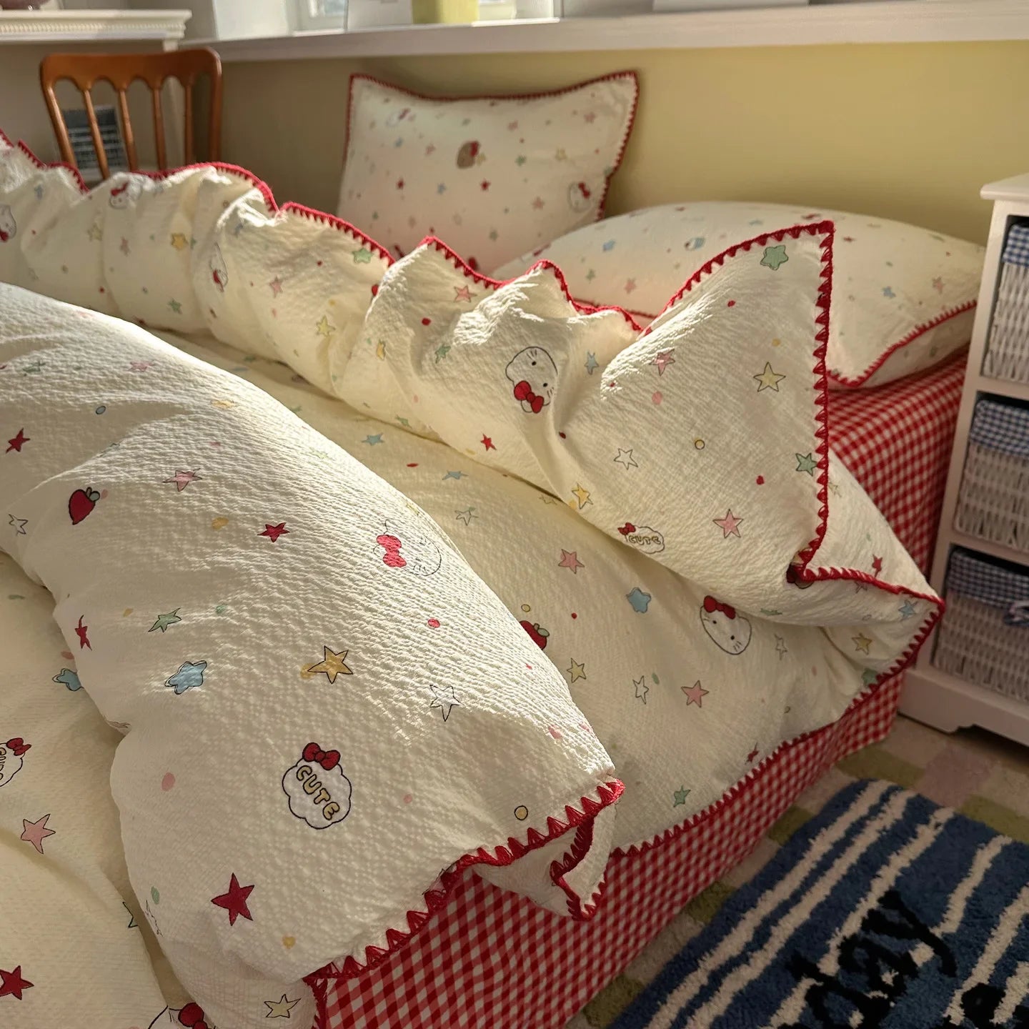 Pure Cotton 4 Piece Bed Sheet Set Dormitory Bedding Twin Full Queen King Size Soft Breathable