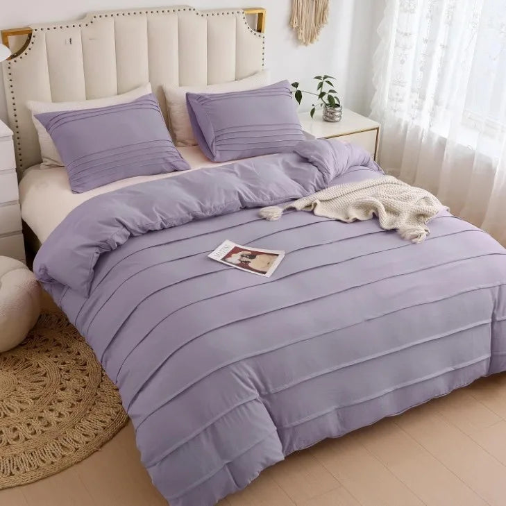 Luxury Satin Bed Sheet Set Deluxe Duvet Comforter Bedding Set