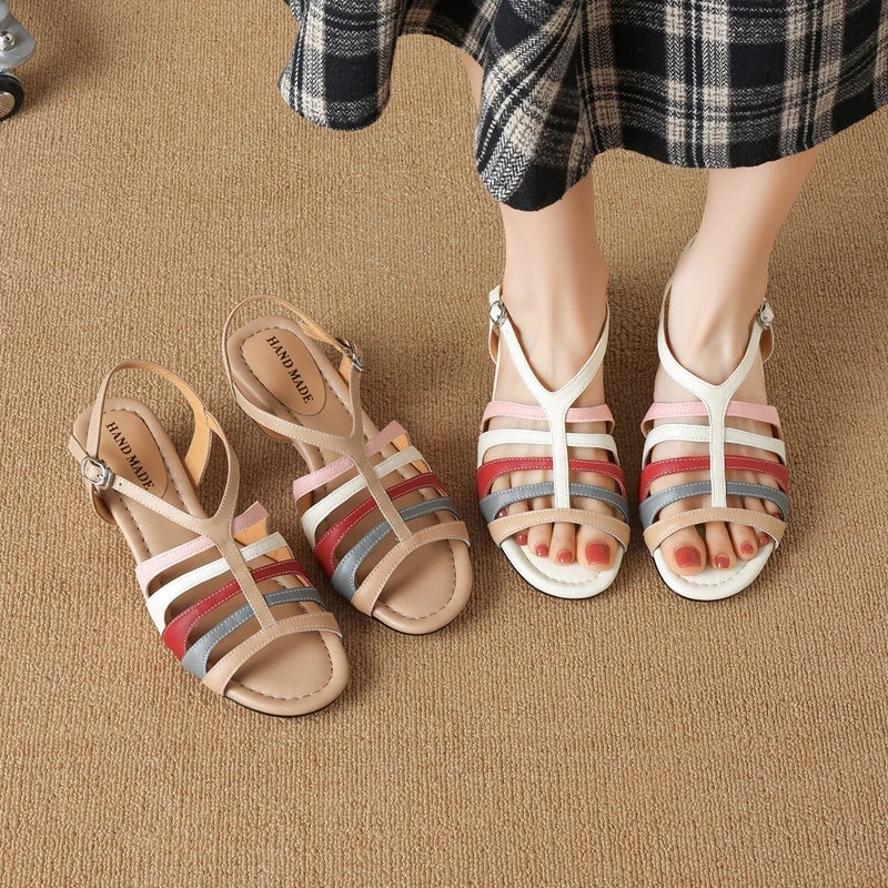 leather sheepskin elastic high Heels