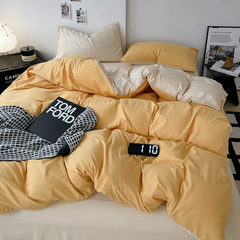 Solid Color Brushed Microfiber Bedding Set