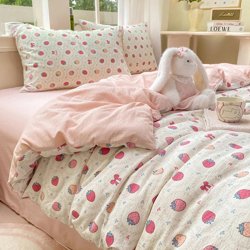 Korean Wrinkled Double Layered Yarn Bedding Sets