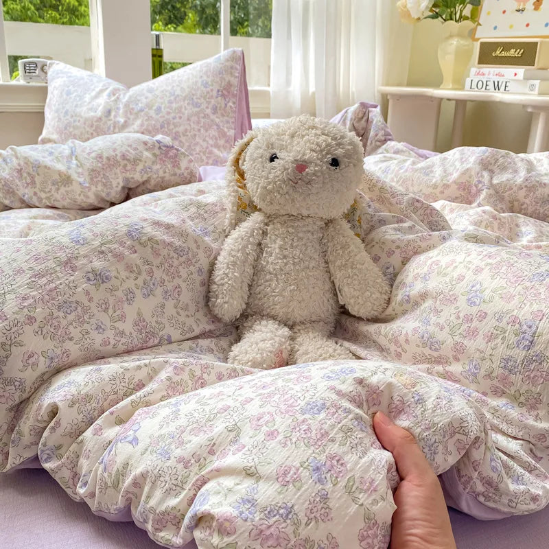 Korean Wrinkled Double Layered Yarn Bedding Sets