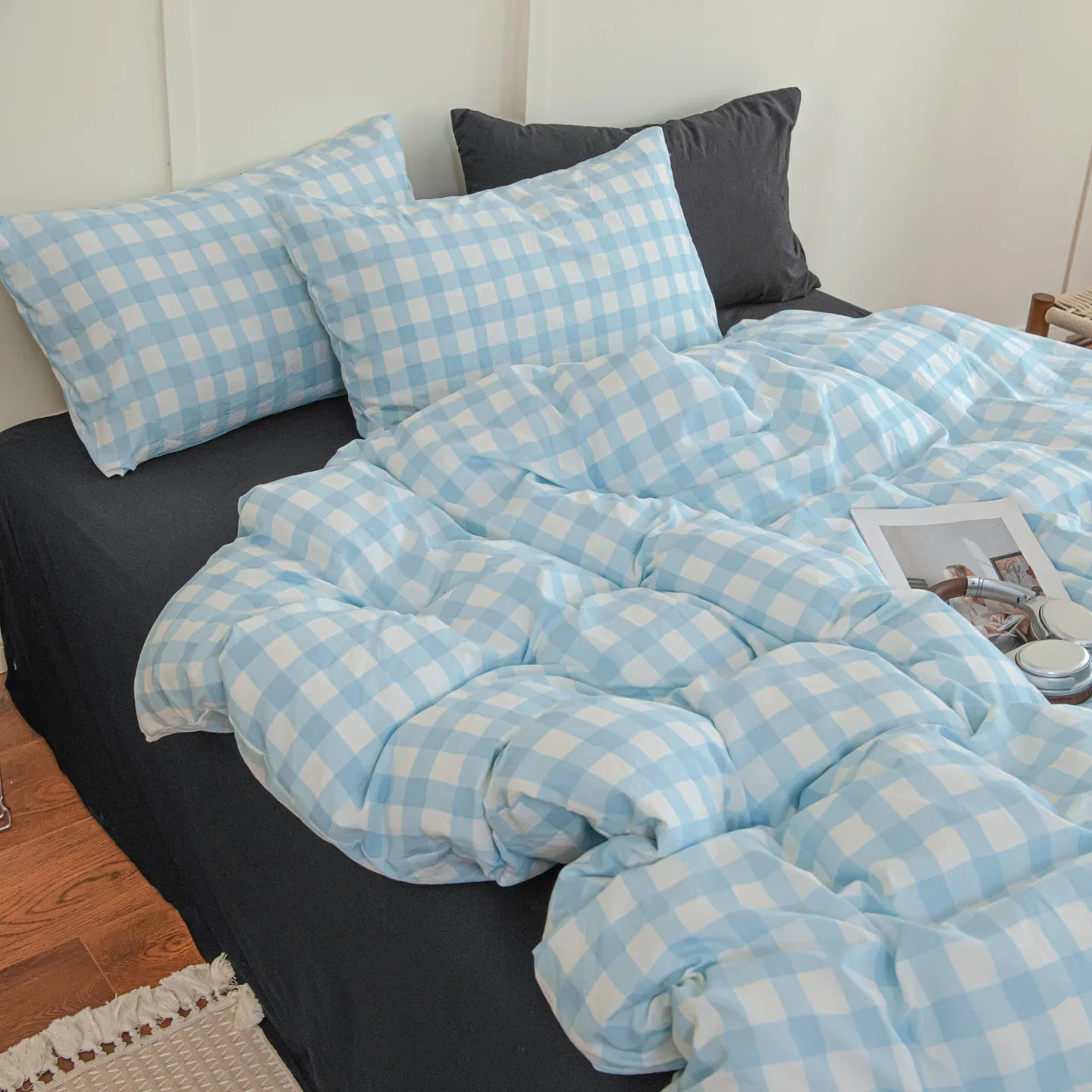 1Pcs Stripe Print Duvet Cover Twin Queen King Quilt Cover Korean Four Seasons Full Queen Adult Kids Dormitory Comforter Cover