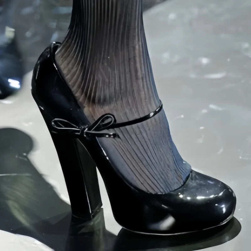 Patent Leather bowknot high-heeled Shoes