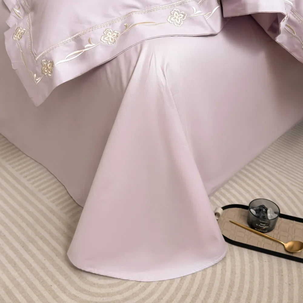 High Quality Long Staple Cotton Embroidery 4 Piece Bedding Set