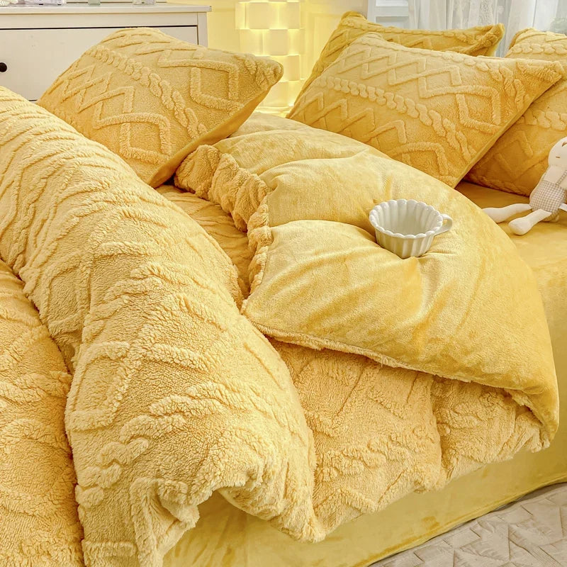 1pc Thicken Flannel Duvet Cover Cartoon Bear Quilt Cover for Kids Winter Warm housse de couette220x240cm (without pillowcase)