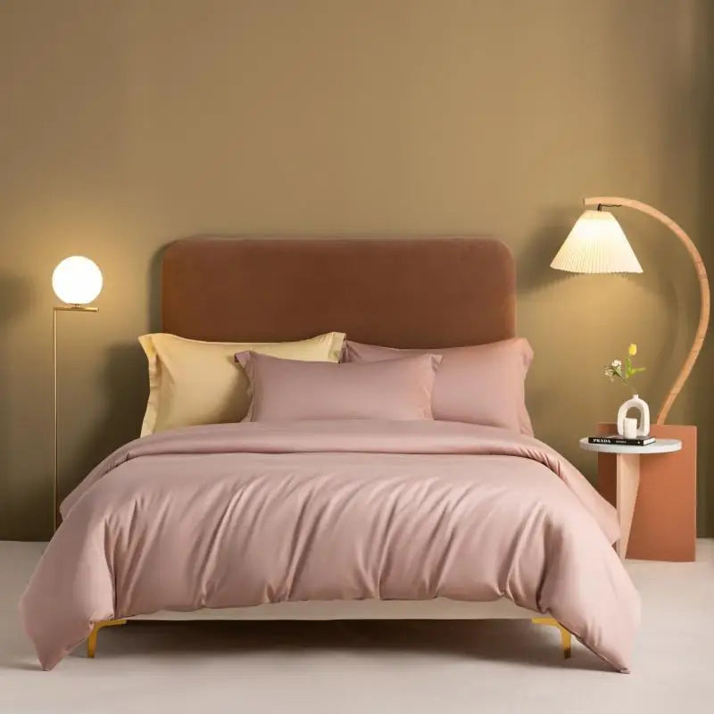 1000TC Egyptian Cotton Luxury Solid Color Duvet Cover Ultra Soft Comfortable Elastic Fitted Bed Sheet Pillowcases Twin Double