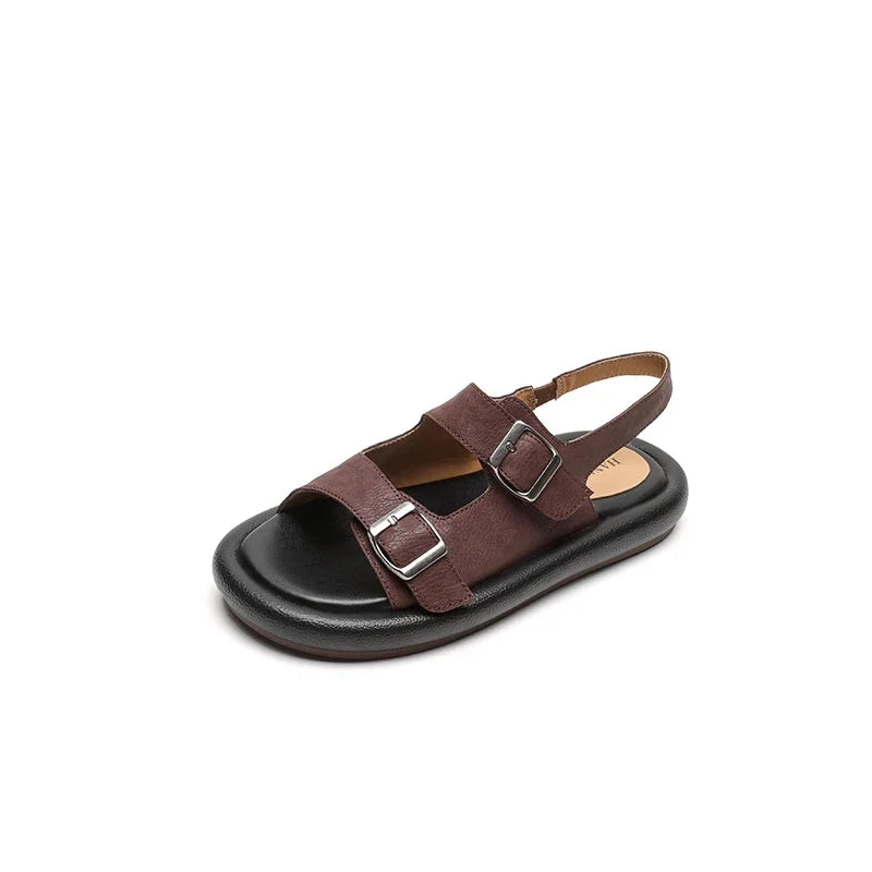 horse leather low Heel