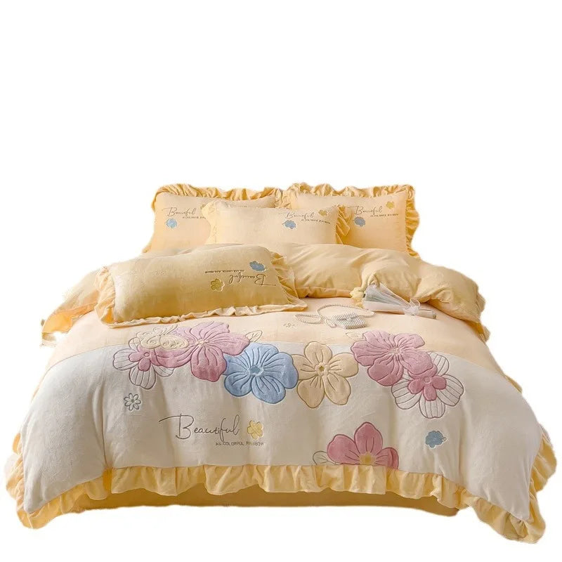 Winter Warm Velvet Bedding Set
